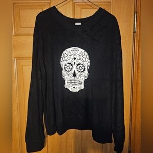 Black Skull Graphic Sweatshirt, 2XL